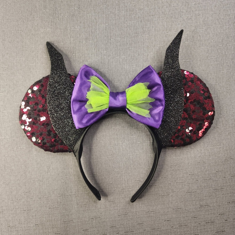 Disney Villains Maleficent Sequin Mouse Ears Headband Halloween 157199-SAM